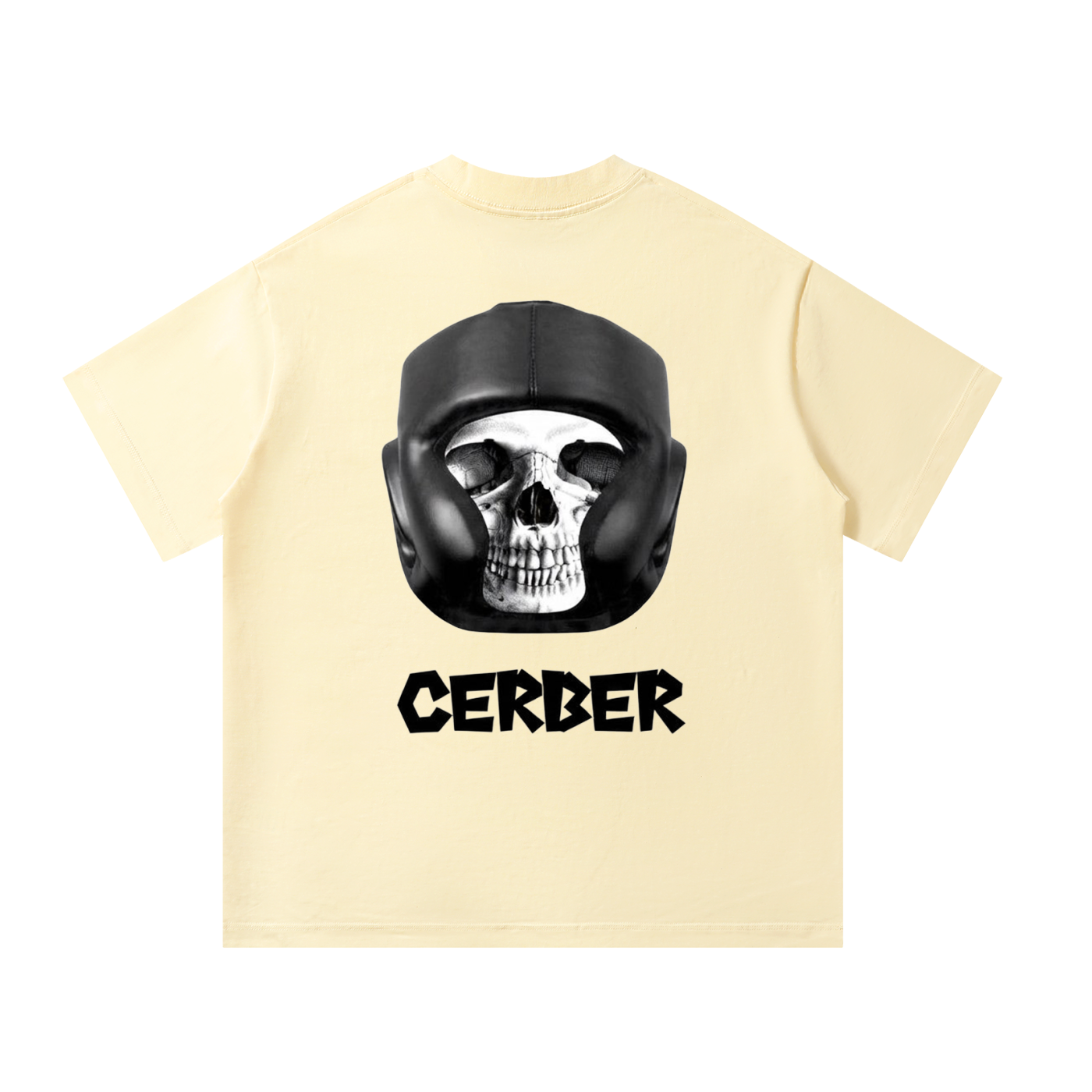 Jasnożółty t-shirt Cerber™ DEAD SPARRING z nadrukiem Dead Sparring na plecach