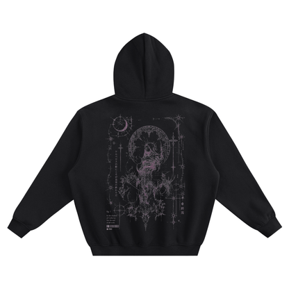 Czarna bluza z kapturem oversize Shadow Code z dużym nadrukiem na plecach - tył
