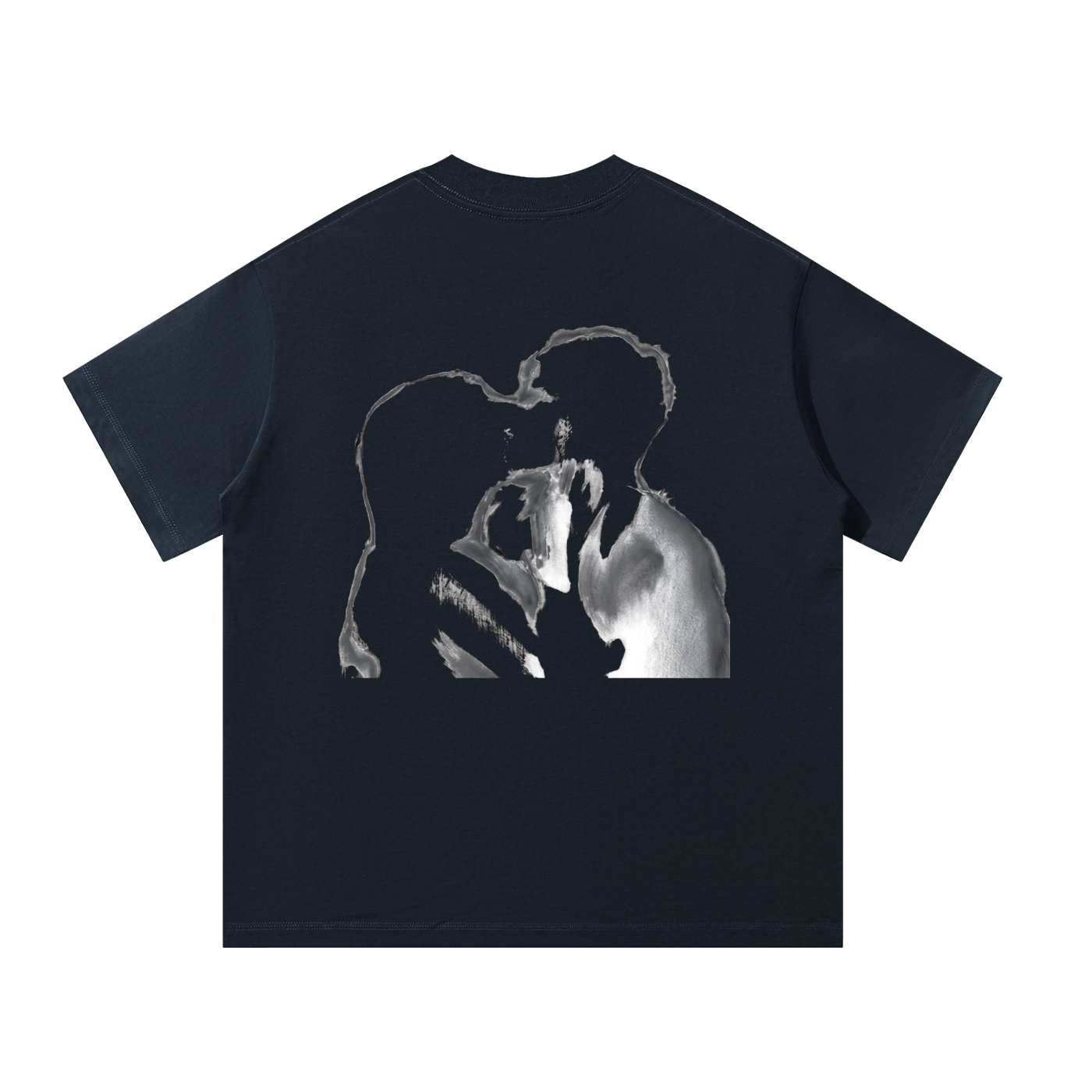 Granatowy t-shirt Cerber™ VOID KISS z grafiką Void Kiss na plecach