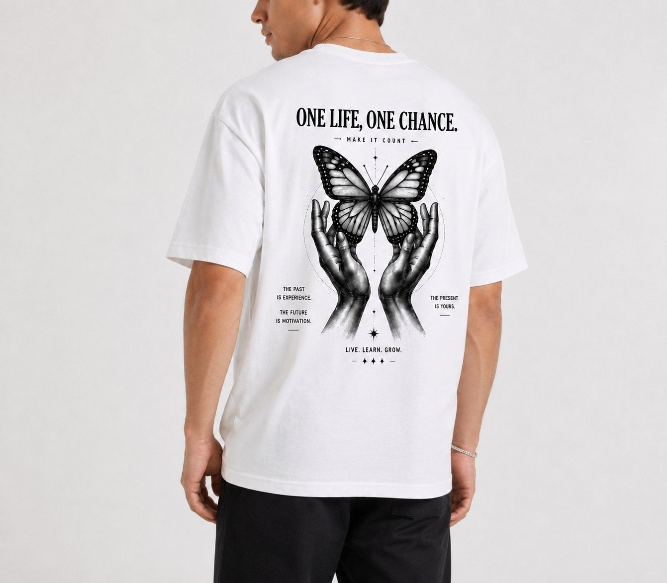 Cerber ONE LIFE, ONE CHANCE Biały T-Shirt z Grafiką