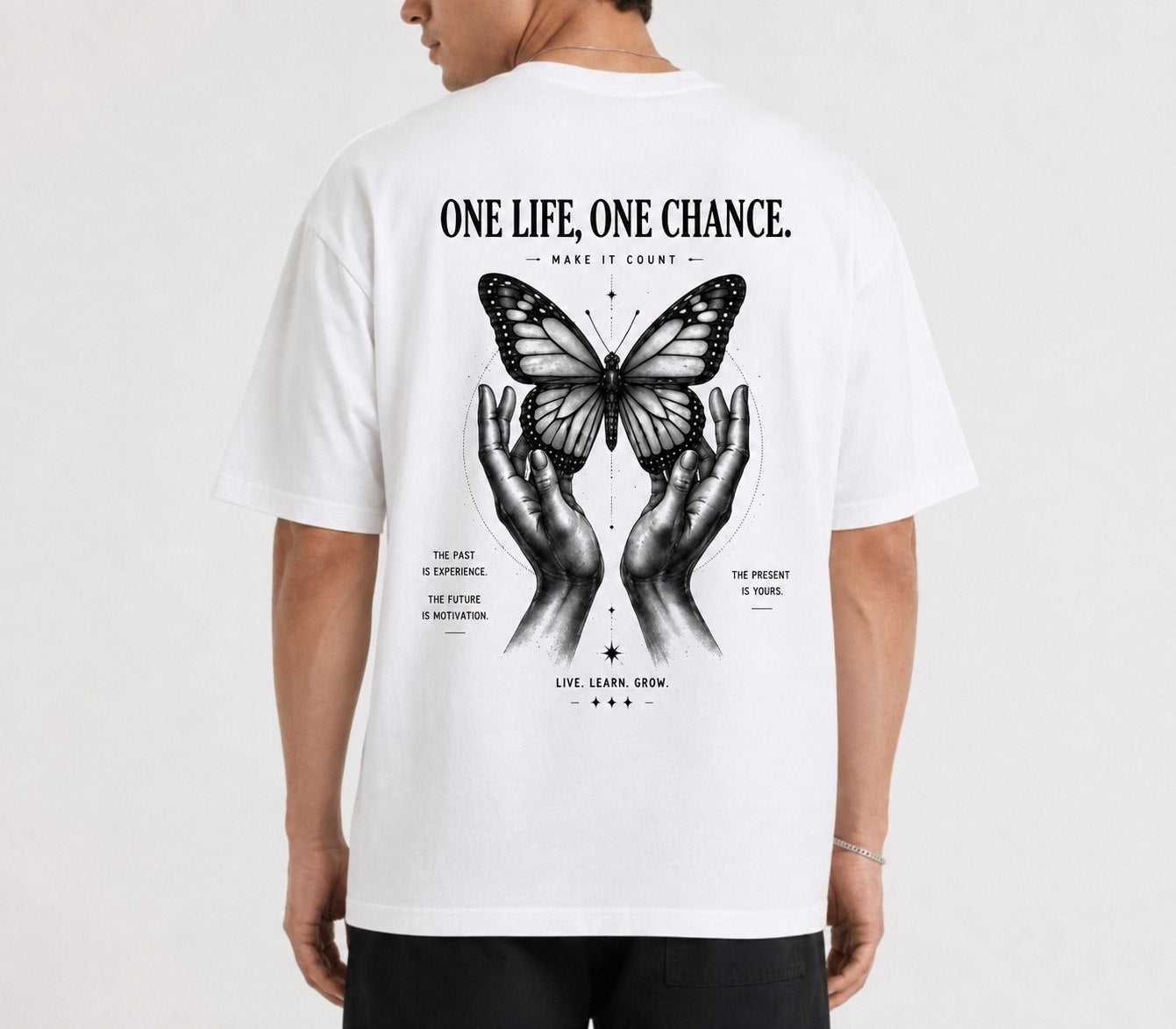 Cerber ONE LIFE, ONE CHANCE Biały T-Shirt z Grafiką