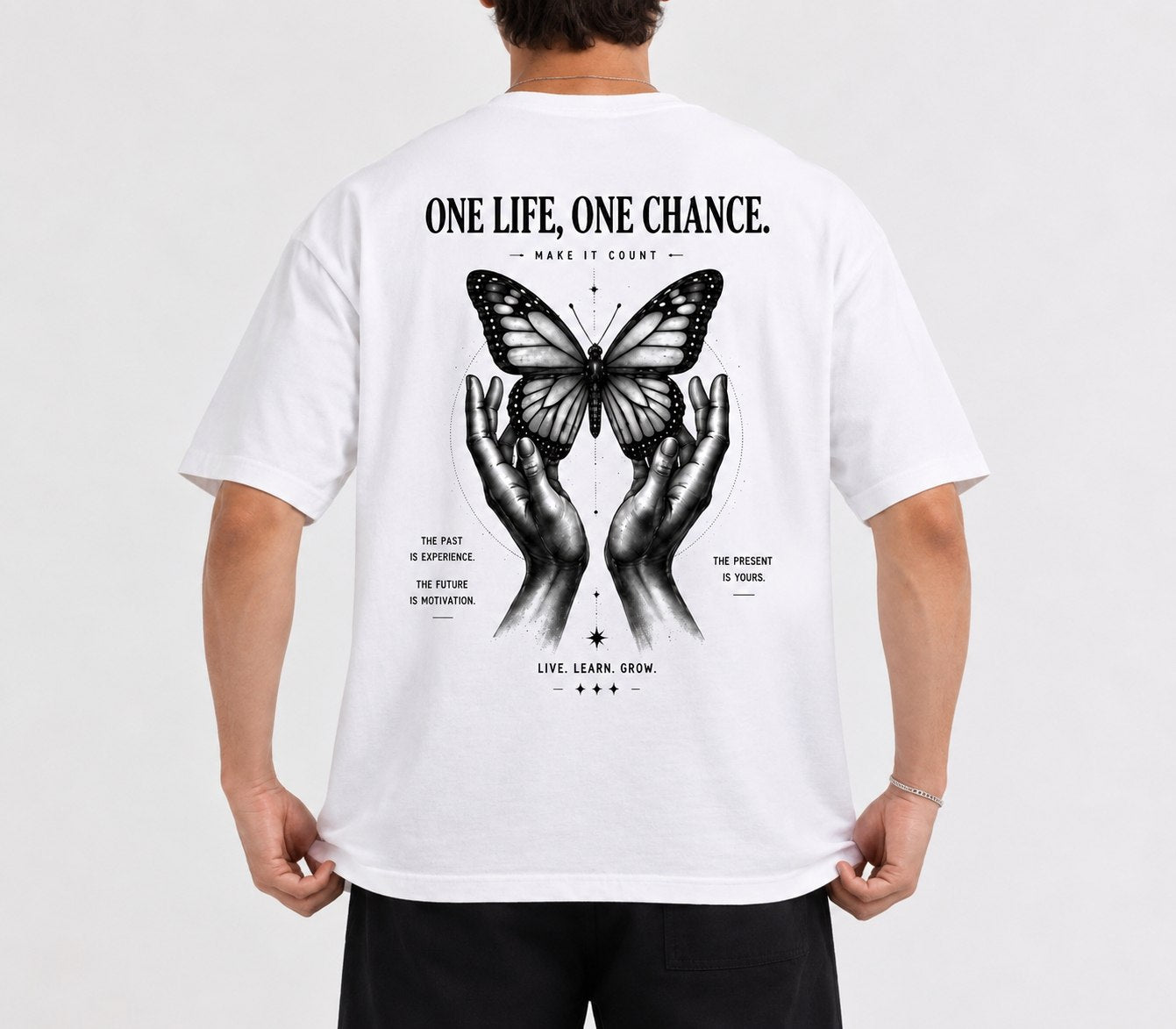 Cerber ONE LIFE, ONE CHANCE Biały T-Shirt z Grafiką