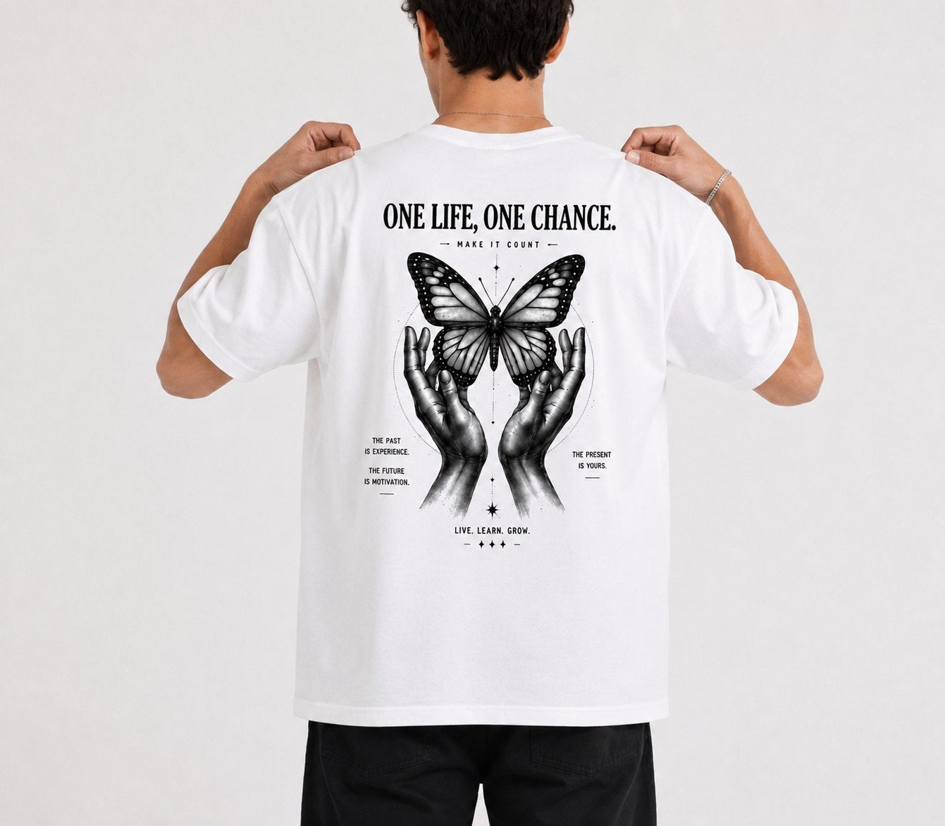 Cerber ONE LIFE, ONE CHANCE Biały T-Shirt z Grafiką